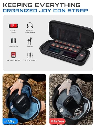SUPCASE for Nintendo Switch 2 Carrying Case 2025, [12 Game Card Storage] [Military-Grade Protection] Spacious Portable Hard Shell Travel Bag for Nintendo Switch 2 Console & Accessories, Black thumbnail 2