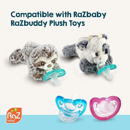 RaZbaby Jollypop Pacifier for Newborns & Up, USA Made, Natural Shaped Orthodontic Binky, Lovingly Shared in NICUs & Hospitals Worldwide, Medical-Grade 100% BPA-Free - 0-3 Months, 2 Pack - Lavender thumbnail 9