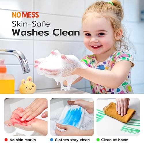 12 Colors Tempera Paint Sticks, No Mess, Quick-Drying & Non-Toxic Art Supplies, Easy-Grip for Toddlers and Kids, Works Great on Paper, Wood, Glass, Canvas, Gifts for Drawing on Various Objects thumbnail 3