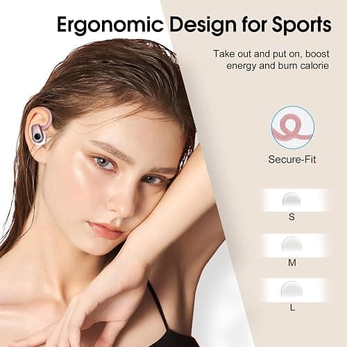 Wireless Earbuds, Bluetooth 5.3 Headphones with 4 ENC Noise Canceling Mic, 50H Stereo Dual LED Display Ear Buds, Sport Bluetooth Earphones with Earhooks, IP7 Waterproof Wireless Headphones, Rose Gold thumbnail 6