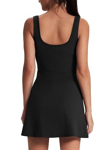 OFEEFAN Athletic Dress for Women Mini U Neck Sleeveless Built in Shorts with Pockets Tennis Golf Graduation thumbnail 4