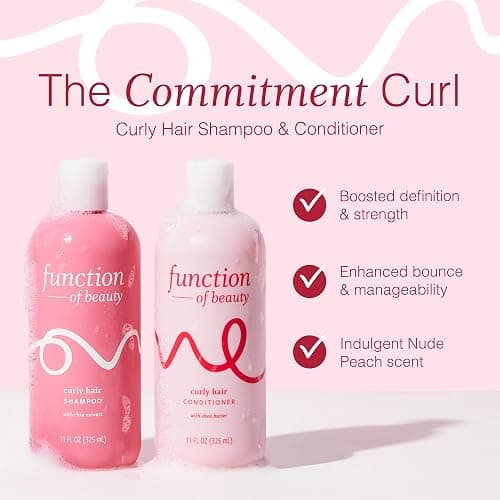 Function of Beauty Curly Hair Shampoo & Conditioner Set - Anti-Frizz | Curl Defining & Moisturizing Sulfate-Free Shampoo & Conditioner for Natural Curls & Bounce - Dry & Dull Hair Care Products thumbnail 2