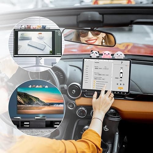 6PCS Car Navigator Screen Ornaments,Cute Animal Rear View Mirror Accessories, Funny Car Display Decoration, Car Accessories Interior for Women/Men Computer Monitor Decor,for Women Funny Gifts thumbnail 3