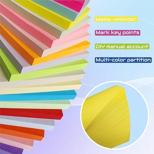 Sticky Notes 1008 Sheets - 18 Pack of 18 Vibrant Colors | Super Sticky Adhesive | Easy to Post for Office, School, Organizing (Rectangle) thumbnail 4