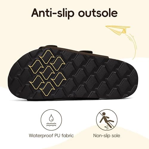 ODOLY Kids Cork Footbed Slides Sandals Adjustable Buckle Summer Shoes | Boys Girls Casual Sandals with Arch Insoles & Anti-Slip Soles for Toddler/Little/Big Kid thumbnail 6