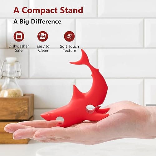 Li&Zhao Funny Silicone Spoon Rest - 3 PCS Shark Spoon Rest for Stove Top Utensil Rest Kitchen Spoon Holder for Stove Organizer Cooking Gifts Kitchen Gifts thumbnail 6