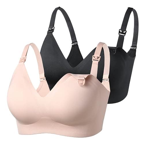 Momcozy Nursing Bras for Breastfeeding, YN21 Seamless Ultra Comfort Maternity Bra, Natural Shape, Pregnancy Sleep Bralette - Image 1