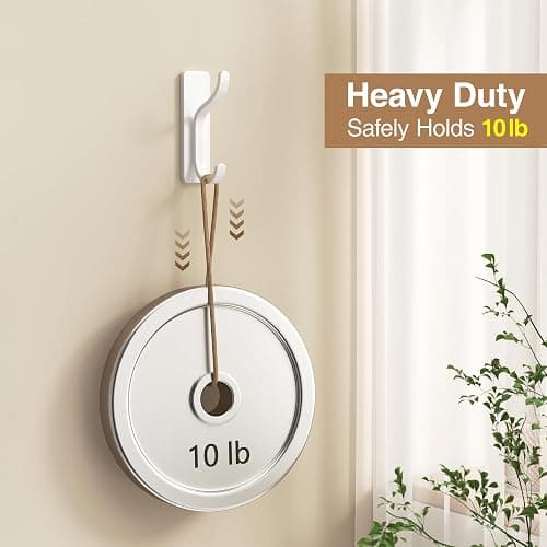 pickpiff Adhesive Wall Coat Hooks - Heavy Duty Stick-On Door Hanger, Metal Hook for Hanging Towel,Purse, Robe, Backpack, Jacket, Clothes - for Bathroom,Dorm, Closet, Kitchen - White, 4 Pack thumbnail 5