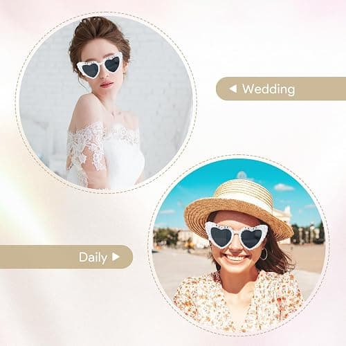 MveLwodx 10 Pairs Heart Sunglasses for Bridesmaid Bride to Be Heart Glasses Sunglasses Bachelorette Party Accessories thumbnail 5