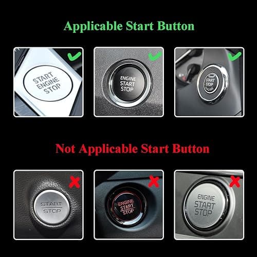 ORIESSE Bow Car Accessories,Pink Bow Tie Push Start Button Rhinestone Ring,Black Engine Start Stop Button Ring Car Decor,Bling Girly Ignition Charm thumbnail 5