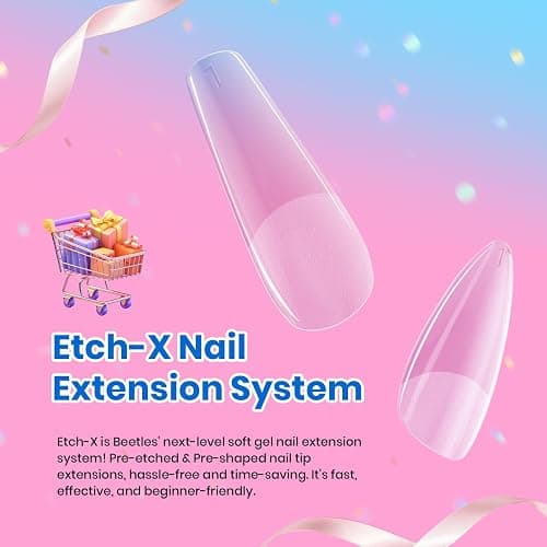 Beetles Short Almond Nail Tips: 12 Sizes 288 PCS Half Matte Full Cover Gel Tips Clear Acrylic Gel Nail Tips Almond Shape for DIY Extension thumbnail 2