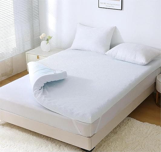 MUXHOMO 2 Inch 7-Zone Full Mattress Topper, Egg Crate Foam Mattress Topper Full Size for Back Pain, Lavender Cooling Gel Infused Bed Pad, CertiPUR-US and Oeko-TEX Certification (54"×75") thumbnail 2