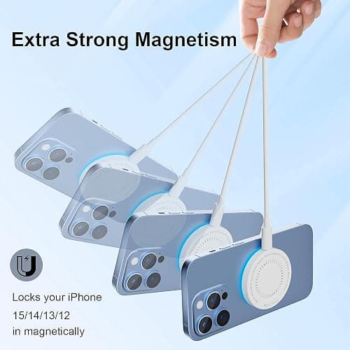 MagSafe Charger 2 Pack 15W Magnetic Wireless Charger Fast Charging Pad Compatible with iPhone 17/16/15/14/13/12 Series & AirPods 3/2/Pro Magnetic MagSafe Charging Pad with Dual Ports thumbnail 5
