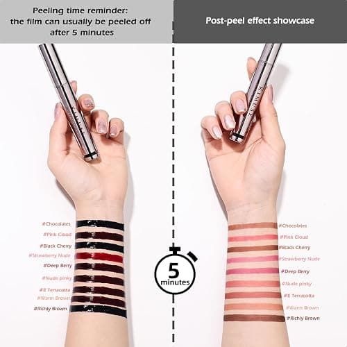 KIMUSE Peel Off Lip Liner Stain, Long Lasting Lip Tint Stain Peel Off, Waterproof, Transfer Proof, Highly Pigmented Color Peel Off Lip Stain Liner, Matte Finish thumbnail 5