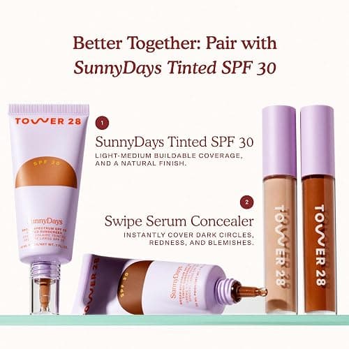 Tower 28 Swipe Serum Concealer - Hydrating Medium-Full Coverage Concealer + Under Eye Brightener - Skin Care Infused Makeup with Hyaluronic Acid + Soothing Centella - 2.0 Fair/Neutral Cool (0.22 oz) thumbnail 8