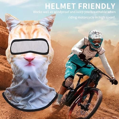 3D Cat Ski Balaclava Sheisty Face Mask with Ears Cute Animal Ski Mask Suitable for Festivals Raves Party Outdoor Activities thumbnail 6