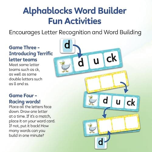 ALPHABLOCKS Word Builder Learning Games - Kids Phonics Spelling Set Toy | Aesthetic Interactive ABC Card Match Literacy Activity Board for Toddlers, Preschool Nursery. Educational Birthday Gifts. thumbnail 4