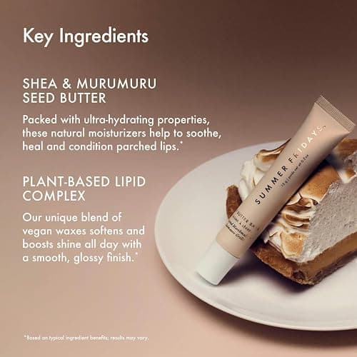 Summer Fridays Lip Butter Balm - Moisturizing Lip Gloss for Instant Shine + Sheer Color - With Nourishing Shea Butter - Everyday Makeup + Skin Care Summer Essentials - Toasted Marshmallow (.5 Oz) thumbnail 5