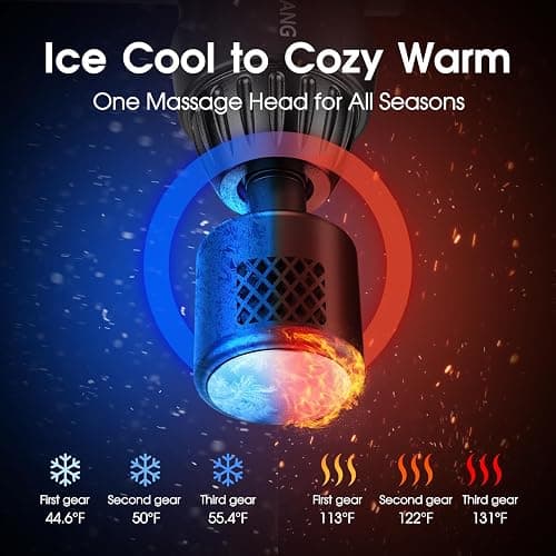 AERLANG Massage Gun with Heat and Cold,Deep Tissue Massage Gun, Back and Neck Massager for Pain Relief,Muscle Percussion Massager,Handheld Messager with 7Heads&Silent Birthday Gifts for him thumbnail 2