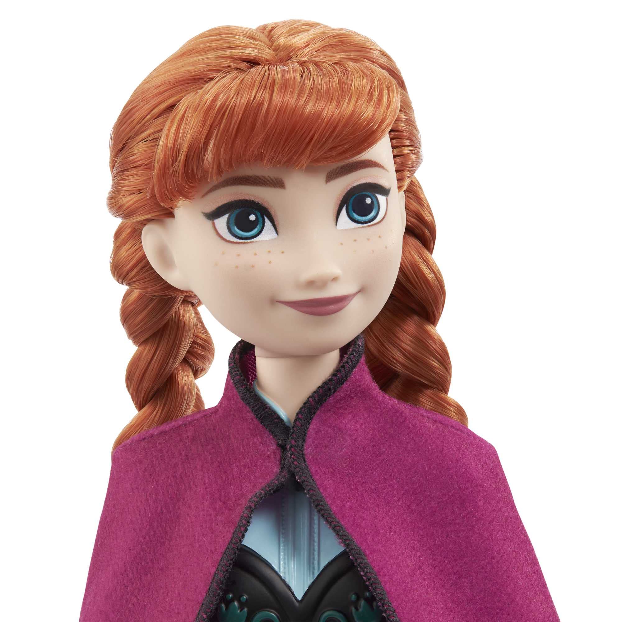 Mattel Disney Princess Dolls, New in 2023, Movable Anna Fashion Doll with Famous Outfit and Accessories, Toy Inspired by Disney's Frozen HLW49 thumbnail 3
