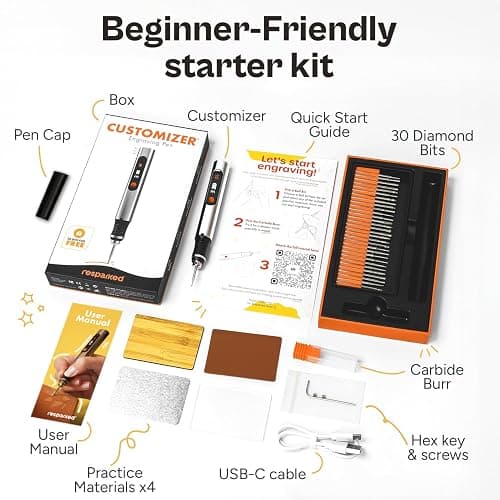 Resparked Customizer Engraving Pen (Formerly Culiau): Ultimate Cordless Portable Tool for Artists & DIYers - Engrave 50+ Surfaces - Beginner Friendly - Rechargeable - Free 30 Bits & Mastery Guide thumbnail 7