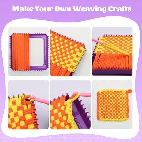 MagicKidz Weaving Loom Kit Toy - Birthday Gifts for Kids 6 7 8 9 10 11 12 Years Old - Arts and Crafts Kit for Girls Ages 6-8 10-12, DIY Potholder Knitting Kit with Loops thumbnail 2