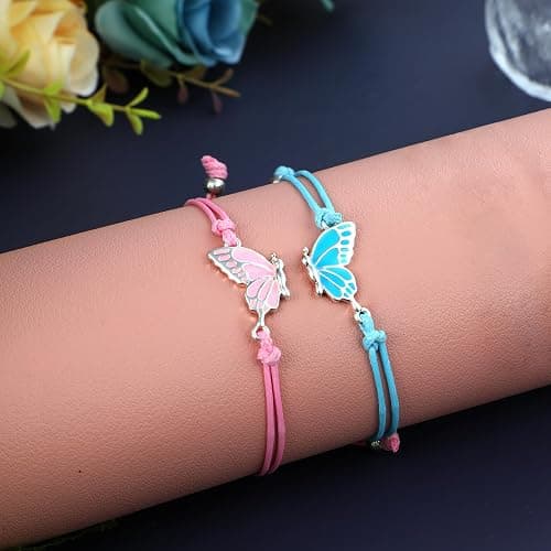 MJartoria BFF Necklace and Bracelets for 2-Crystal Friendship Necklace Bracelet Best Friend Necklace Matching Necklace Bracelets Gifts thumbnail 3