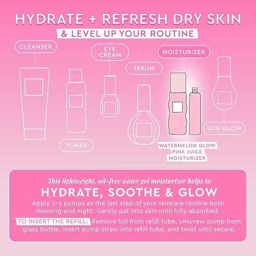 Glow Recipe Double The Glow Skincare Kit - Watermelon PHA BHA Face Toner + Full Size and Refillable Pink Juice Face Moisturizer with Hydrating Hyaluronic Acid for Dry Skin - Korean Skin Care (3 Count) thumbnail 4