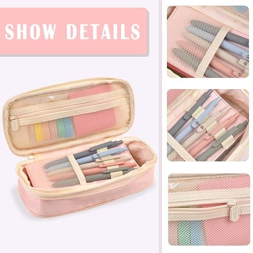 Aesthetic School Supplies with Pencil Pouch - 27Pcs Cute College Essentials Set, Big Capacity Pen Case, Pastel Highlighters, Bible Study Journaling Stationary, Annotation Kit Stuff Gift for Girls Teen thumbnail 5