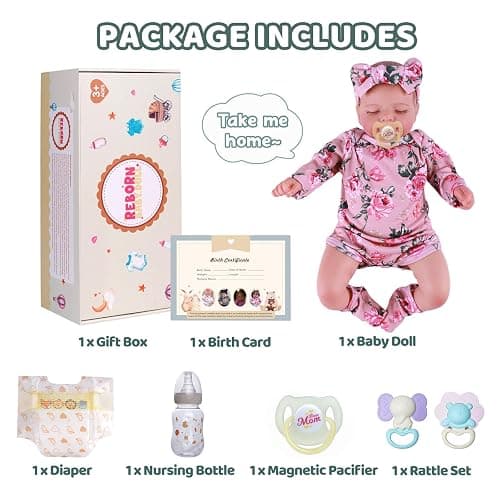 BABESIDE Lifelike Reborn Baby Dolls - Sleeping Realistic Newborn Soft Body Real Life Girl Dolls with Accessories Gifts for Kids Age 3 + & Collection, 20 inches thumbnail 7