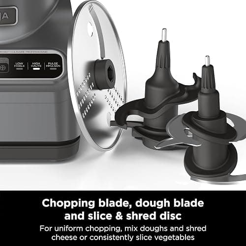 Ninja Food Processor, Professional Plus, 1000 Peak Watts, 4 Functions for Chopping, Slicing, Purees & Dough with 9-Cup Processor Bowl, 3 Blades, Food Chute & Pusher, Silver, BN601 thumbnail 9