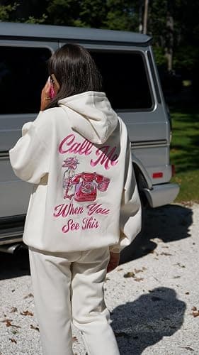 Juakoso Women Y2k Cute Graphic Hoodies Oversized Long Sleeve Coquette Sweatshirt Preppy Aesthetic Teen Girl Clothes thumbnail 2