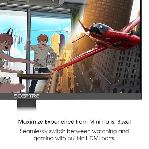 Sceptre New 22-Inch Gaming Monitor, FHD 1080p, Up to 144Hz, HDMI, DisplayPort, Built-in Speakers, Machine Black (E225W-FW144 Series, 2026) thumbnail 8
