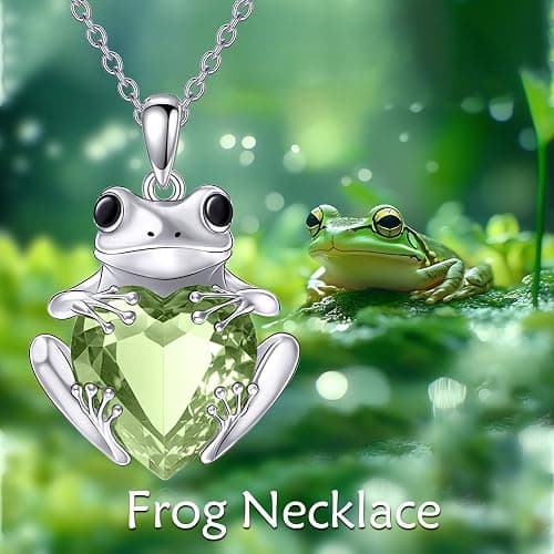 TOUPOP Christmas Gifts Frog Necklace S925 Sterling Silver Crystal Frog Gifts for Women Frogs Jewelry Birthday Gifts thumbnail 2