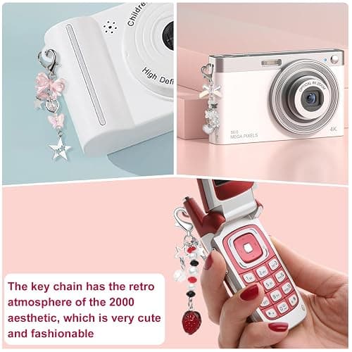 VZZNN 4 PCS Y2K Keychain Cute Keychain Accessories Y2K Phone Charms With Tether Tab Aesthetic Keychains thumbnail 6