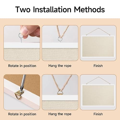 Yunihome 20x30 Inch Cork Board for Wall Hanging with Linen, Bulletin Board with Push Pins, Mounted Memo Message Board for Home Office Decor, Dorm Room Essentials, Classroom Organization thumbnail 7