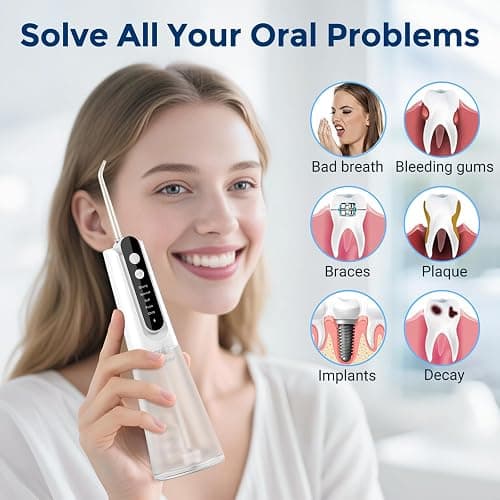 INSMART Water Flosser for Teeth: Portable Travel Flossers Set for Teeth cleaning with 5 Modes Cordless Dental Electric Flosser for Oral Care,Rechargeable Floss DIY Mode IPX7 Waterproof thumbnail 7