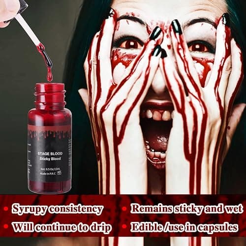 Mysense Liquid Latex Scar Wax SFX Makeup Kit for Fake Scars Wounds Burns With 6 Color Bruise Wheel Face Body Paint Stage Blood Coagulated Blood Gel and Spatula Sponges Q-tips thumbnail 4