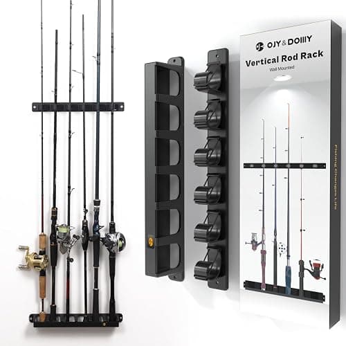 OJYDOIIIY Wall Mount Fishing Rod Holders,Vertical Fishing Pole Storage Rack for Garage - Image 1