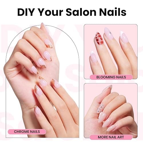 Beetles Tipex Instant Apex Nail Tips Kit – Almond Short, Pre-Etched, Thick Full Cover Acrylic Tips with Tipex UV Gel Glue, Dehydrator, Primer, Base & Top Coat, Mini UV Lamp, 224PCS in 16 Sizes thumbnail 2