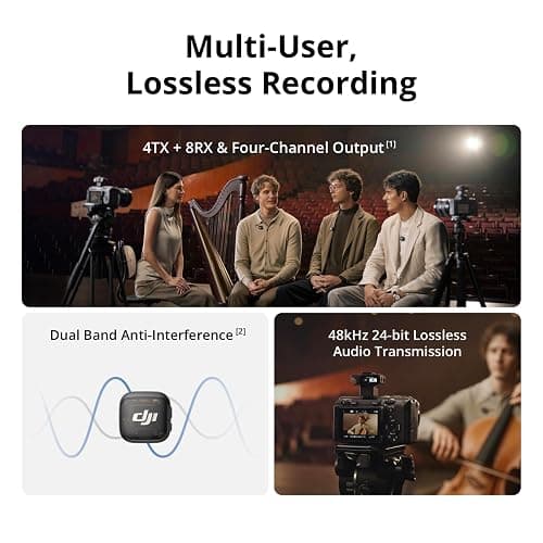 DJI Mic 3 (2 TX + 1 RX + Charging Case), Wireless Microphone for iPhone/Camera/Android, Ultralight, Adaptive Gain Control for Balanced Volume, Dual Band Anti-Interference, 28hrs Use, Vlog thumbnail 2