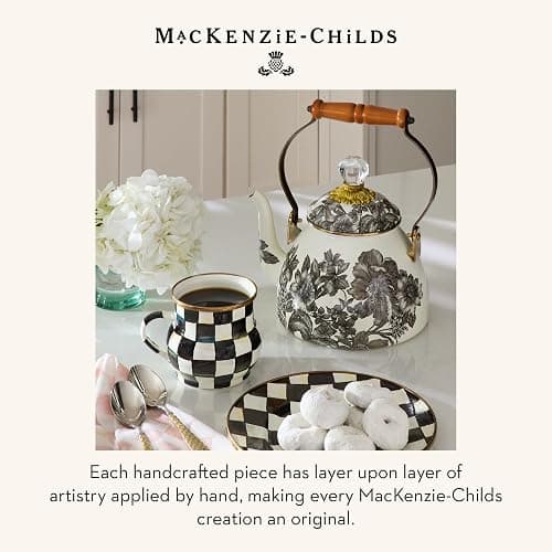 MACKENZIE-CHILDS 2-Quart Enamel Tea Kettle, Cute Tea Kettle for Stovetop, Sterling English Garden thumbnail 6