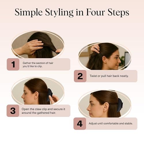 Kitsch Medium Claw Hair Clips for Women 2pc - Black & Tortoise | Strong Hold Claw Clips – Great for Updo, Half Up Hairstyle – Daily Hair Accessories thumbnail 7