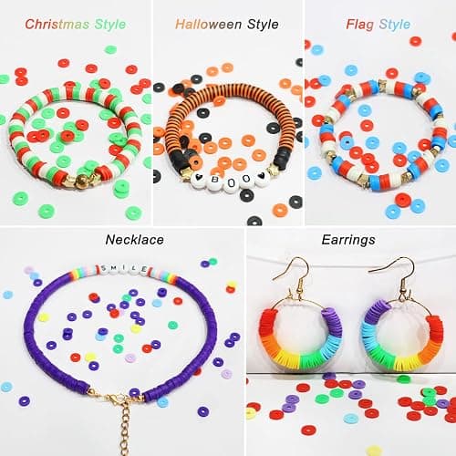 Redtwo 23000Pcs Clay Beads Friendship Bracelet Making Kit | 7 Boxes 144 Colors Beads Set for Friendship Jewelry Making Kit with Pendant Charms, Crafts Gifts for Girls Ages 6-12 Kids thumbnail 9