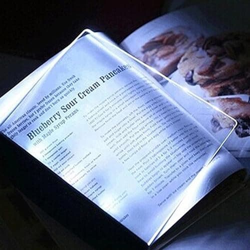 Best Book Light for Reading, Flat Book Light for Reading in Bed at Night, Eye Protection Clear LED Book Full Page Light Illuminator Panel Plate Lamp Board for Night Reading (White) thumbnail 2
