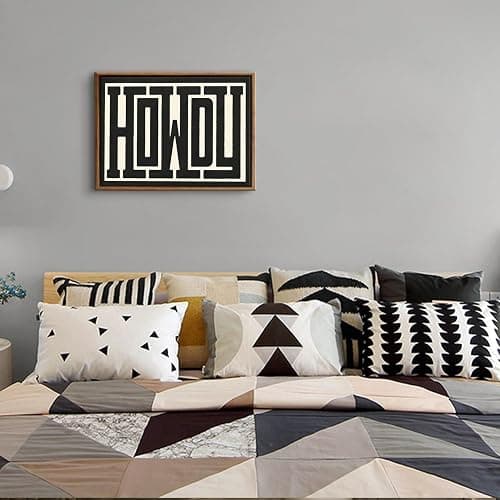 QIYFFBN Framed Funky Western Wall Decor Black and White Howdy Wall Art Big Texas Modern Canvas Picture Southwestern Country Ranch Sign Print Trendy Cowgirl Cowboy Farmhouse Art(12x16in Framed) thumbnail 5