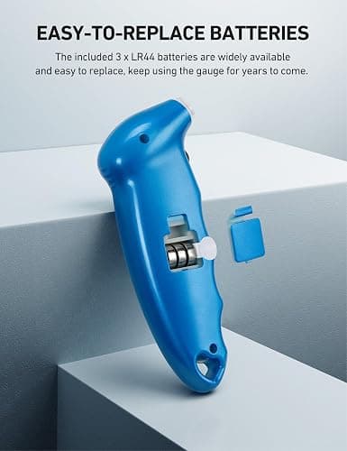 AstroAI Digital Tire Pressure Gauge 0-150PSI Calibrated to ANSI B40.7 +/-1PSI, Accurate in 0.1 Increments, Tire Repair Tools 4 Pressure Measurements for Car Truck with Backlight LCD, Blue thumbnail 8