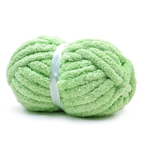 BSRHOME Chunky Chenille Yarn for Hand Knitting,Fluffy Soft Jumbo Yarn with Circular Needle & Crochet Hook,Super Bulky Big Yarn for Chunky Blanket,Large Thick Arm Knitting,1 Pack,Sage Green - Image 1