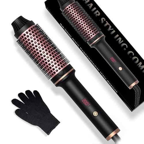 Heated Round Brush,UMIGA 38mm Thermal Brush Lockenbürste LCD Dual PTC 120-210℃, Erhöhen Sie das Haarvolumen, Lose Locken, Dualspannung - Image 1