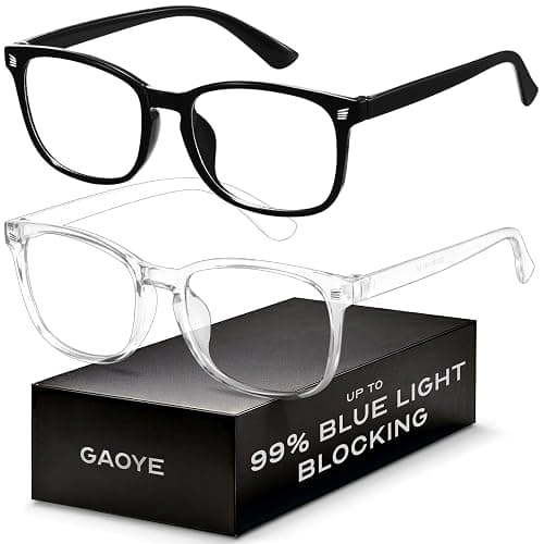 Blue Light Blocking Glasses - Fashion Square Eyeglasses, Anti UV Ray Computer Gaming Glasses Blue Blockers for Women/Men - Image 1